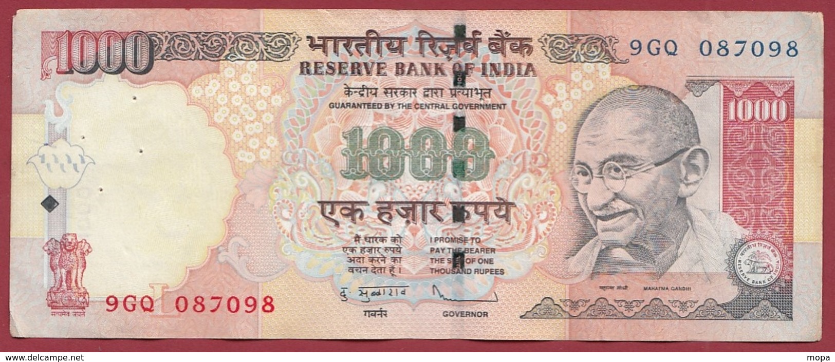 Inde 1000 Rupees 2012 Dans L 'état (13) - India