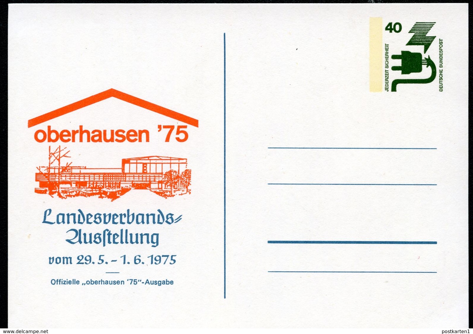 Bund PP69 D2/018-I AUSSTELLUNG OBERHAUSEN 1975  NGK 4,00 € - Private Postcards - Mint