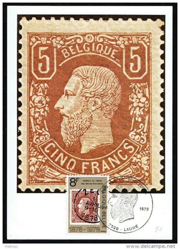 COB N° 1890  Sur  1 Carte Max. -  Journée Du Timbre - SM Léopold II - Oblit: " LAUWE - 15/4/1978 ". - 1961-1970