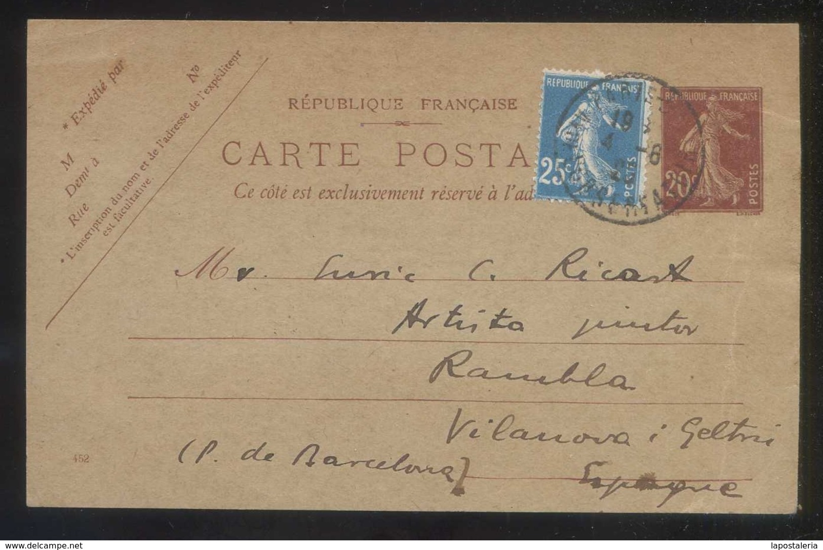 Firma: Josep Pla I Casadevall. TEP Circulada De Paris A Vilanova I La Geltrú En 1925. - Otros & Sin Clasificación