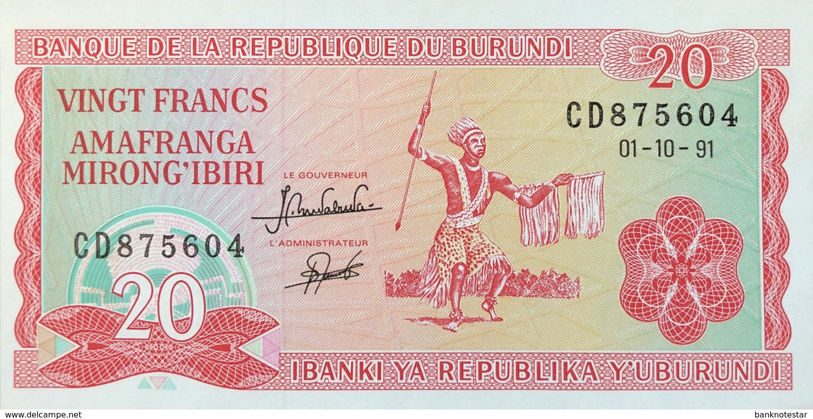 Burundi 10 Francs, P-27c (1.10.1991) - UNC - Burundi