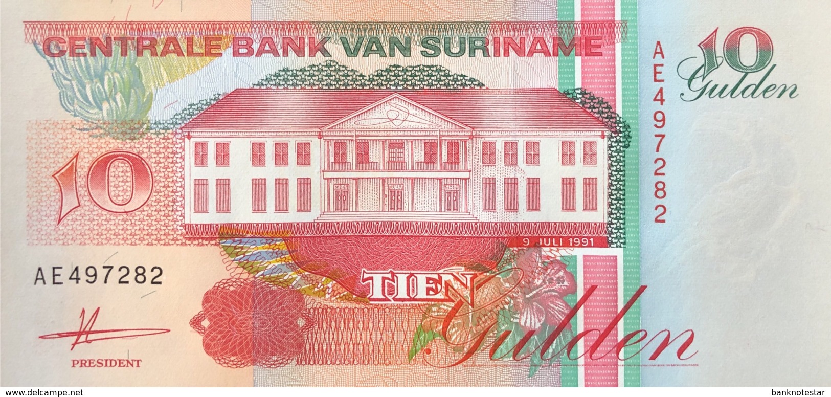 Suriname 10 Gulden, P-137a (9.7.1991) - UNC - Suriname