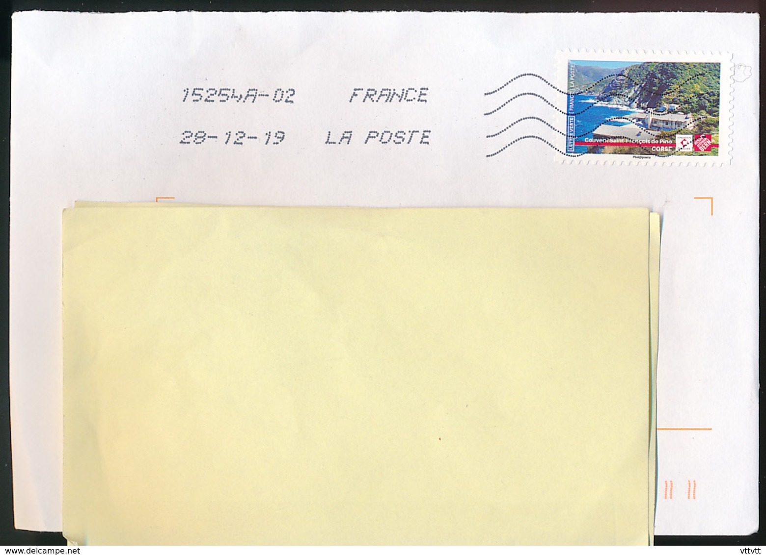 2019 : Timbre Postal Adhésif "Touristique, Couvent Saint-François De Pino, Corse" Seul Sur Lettre - 1961-....