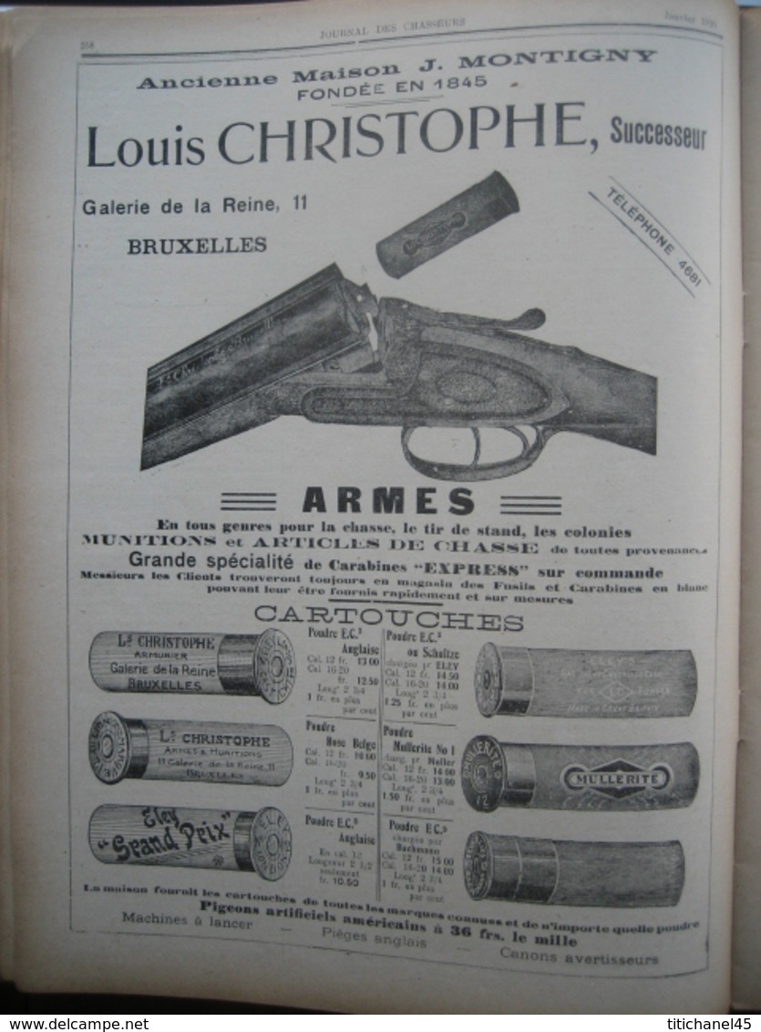 JOURNAL DES CHASSEURS ET DES GARDES 1910 n°18 -52 pages richement illustrées : armes - cartouches ...