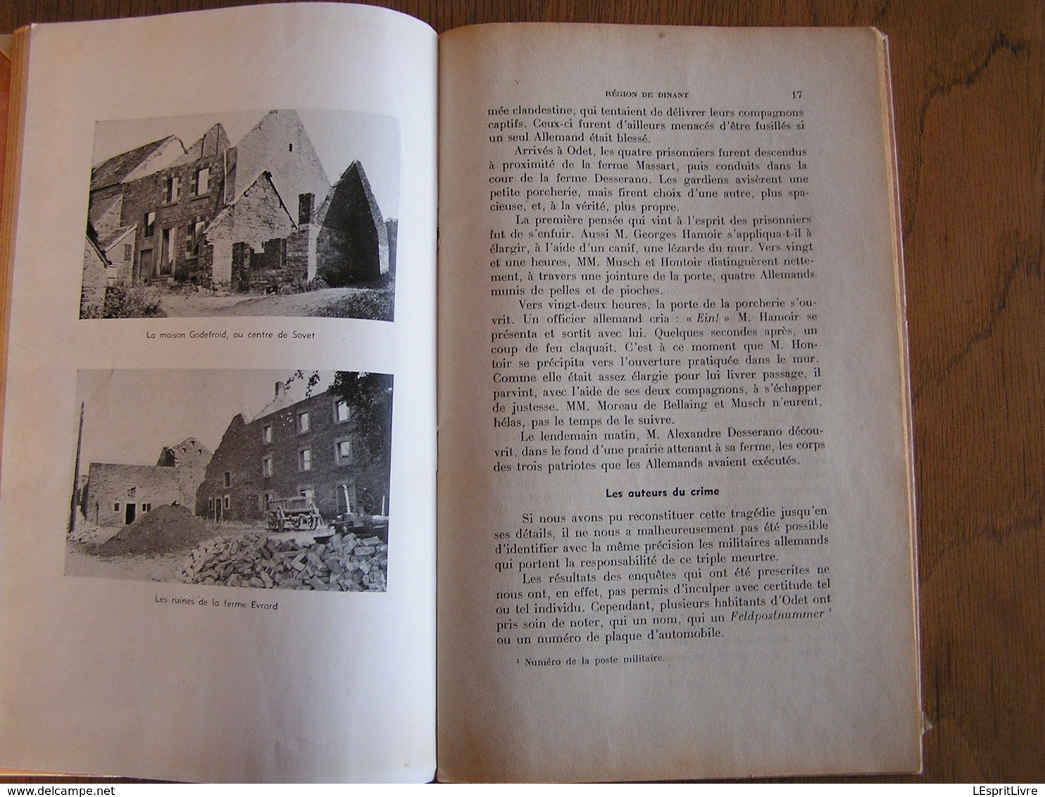 LES CRIMES DE GUERRE Région Dinant Régionalisme Guerre 40 45 Méan Annevoie Sovet Durnal Général Meyer Lisogne Anhée