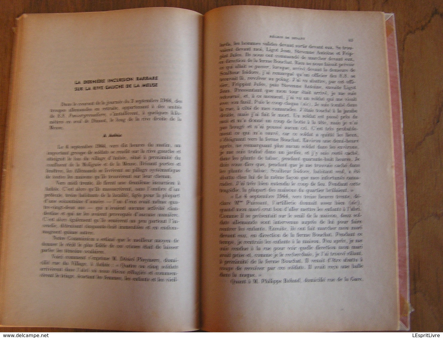 LES CRIMES DE GUERRE Région Dinant Régionalisme Guerre 40 45 Méan Annevoie Sovet Durnal Général Meyer Lisogne Anhée