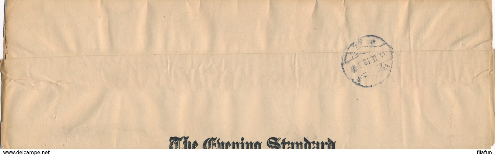 UK - 1913 - 3x Different Private Newspaper wrapper The Evening Standard sent to Amsterdam / Nederland