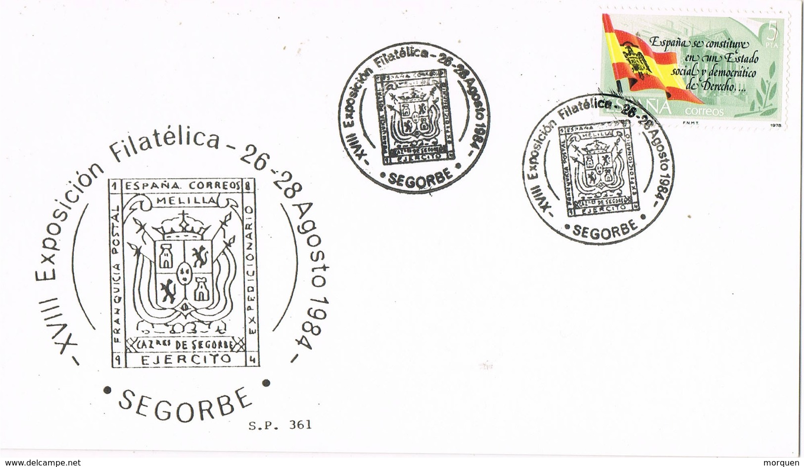 35148. Tarjeta SEGORBE (Castellon)  1984. XVIII Exposicion Filatelica Militar, Cazadores De Segorbe - Cartas & Documentos