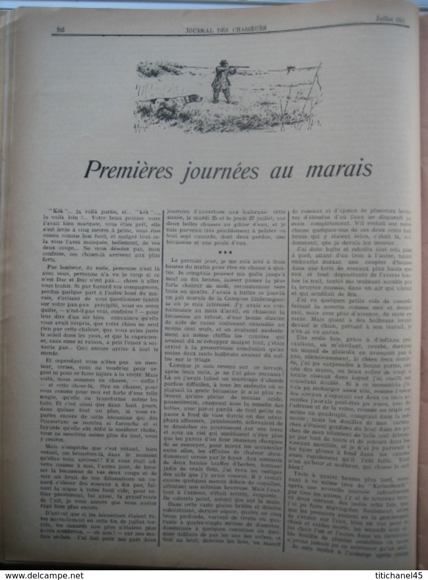 JOURNAL DES CHASSEURS ET DES GARDES 1911 n°36 -56 pages richement illustrées : armes - cartouches ...
