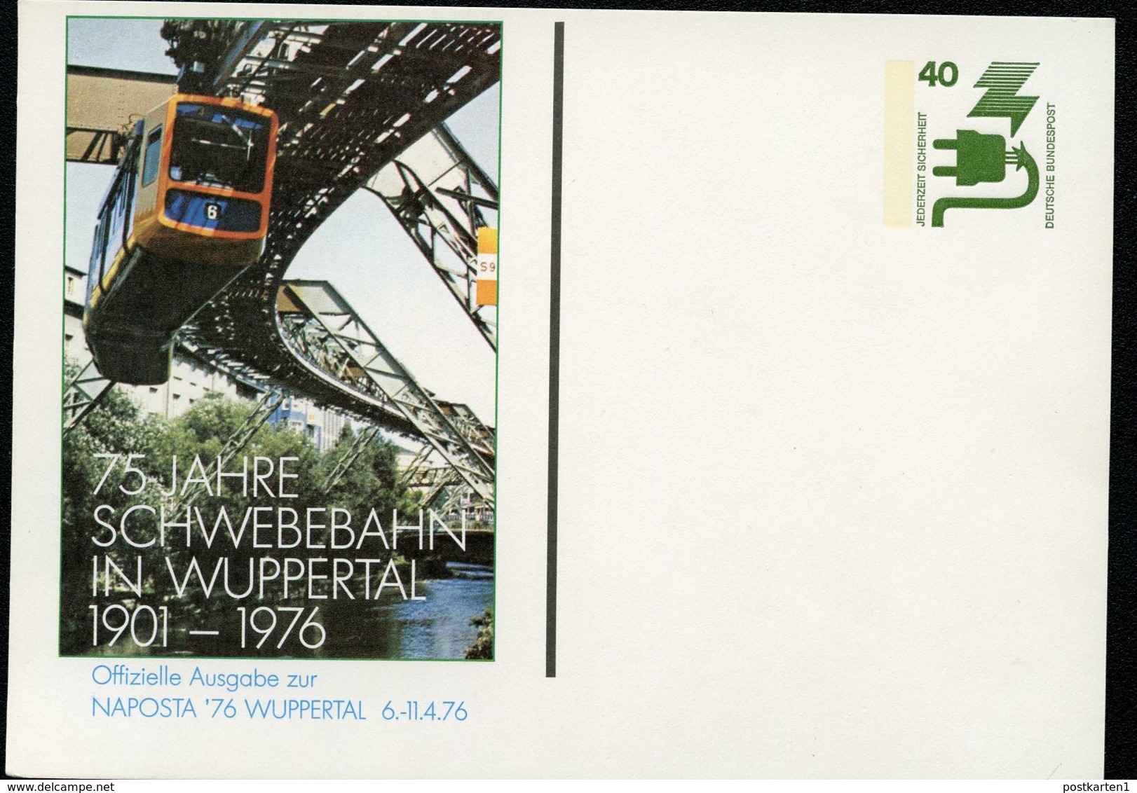 Bund PP69 D2/027 SCHWEBEBAHN WUPPERTAL 1976  NGK 4,00 € - Privatpostkarten - Ungebraucht