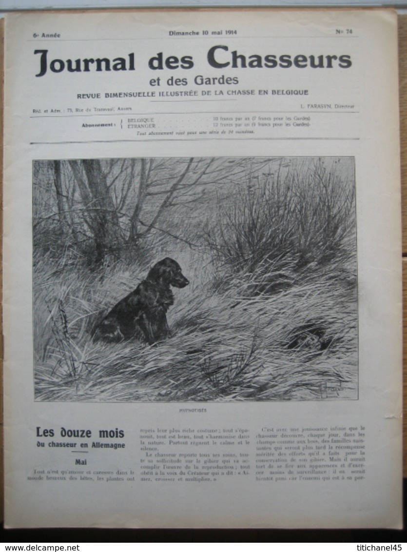 JOURNAL DES CHASSEURS ET DES GARDES 1914 N°74 -32 Pages Richement Illustrées : Armes - Cartouches ... - Autres & Non Classés