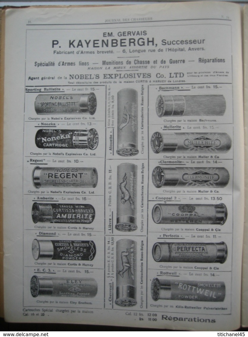 JOURNAL DES CHASSEURS ET DES GARDES 1914 N°74 -32 Pages Richement Illustrées : Armes - Cartouches ... - Andere & Zonder Classificatie