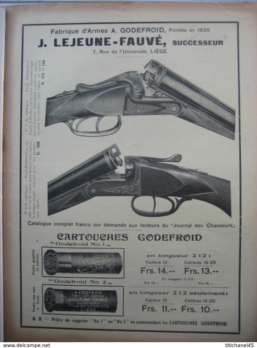 JOURNAL DES CHASSEURS ET DES GARDES 1914 n°74 -32 pages richement illustrées : armes - cartouches ...