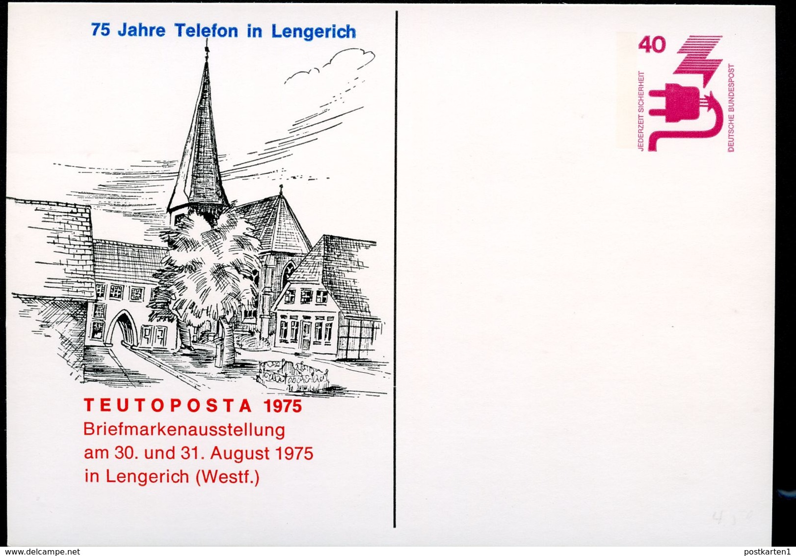 Bund PP70 D2/002a LENGERICH STADTKIRCHE 1975  NGK 6,00 € - Cartes Postales Privées - Neuves