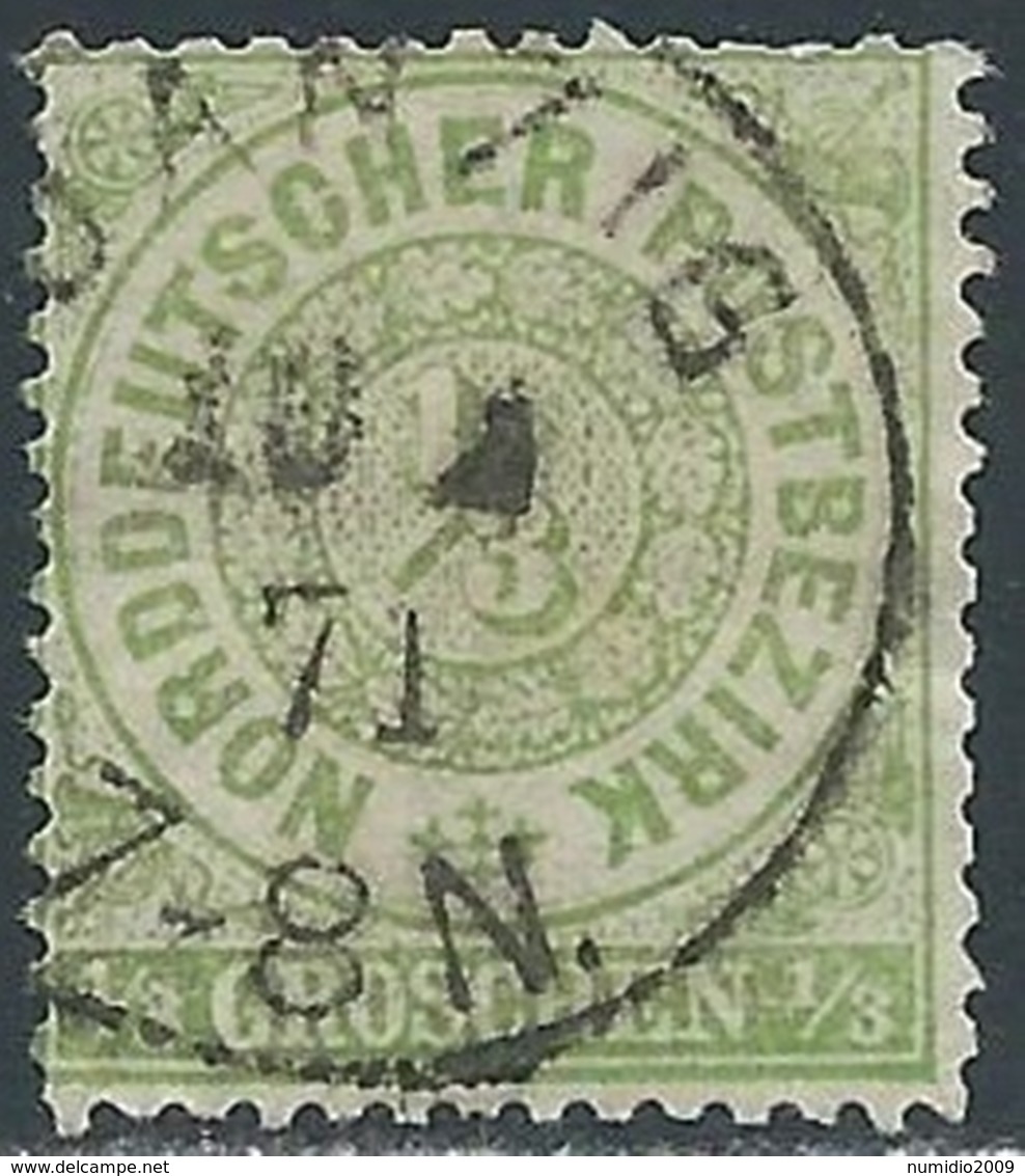 1869 GERMANIA DEL NORD CONFEDERAZIONE USATO 1/3 G - RB45-7 - Other & Unclassified
