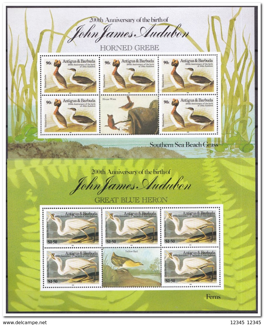 Antigua & Barbuda 1985, Postfris MNH, Birds, John James Audubon - Antigua Et Barbuda (1981-...)