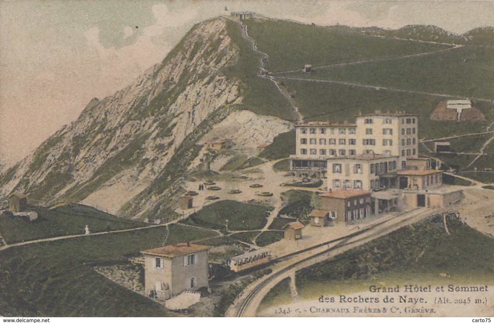 Suisse - Grand Hôtel Et Sommet Des Rochers De Naye - Postmarked 1906 - Chemin De Fer Suisse - Roche