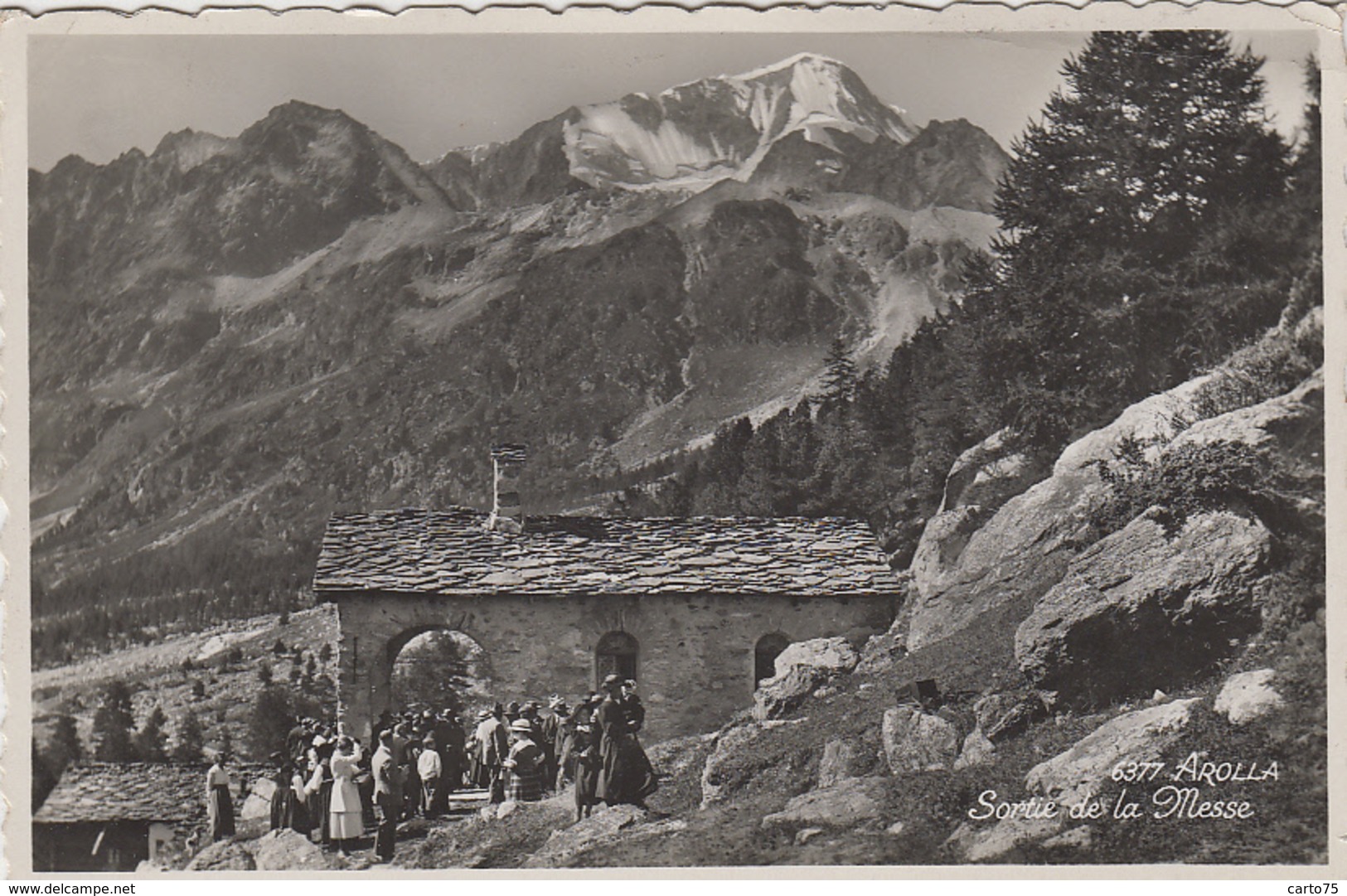 Suisse - Arolla - Evolène - Sortie De Messe - 1949 - Evolène