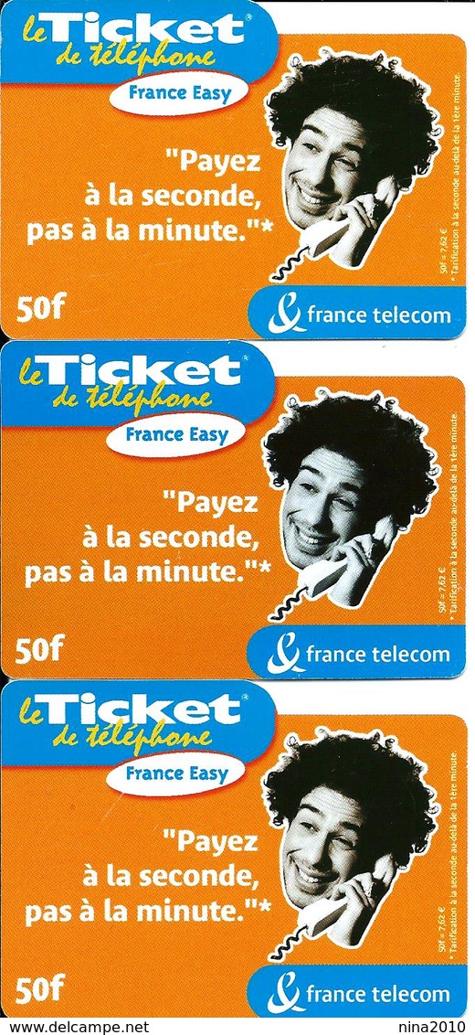3 Tickets De Téléphone  - Différents Dates - Francs - Tickets FT