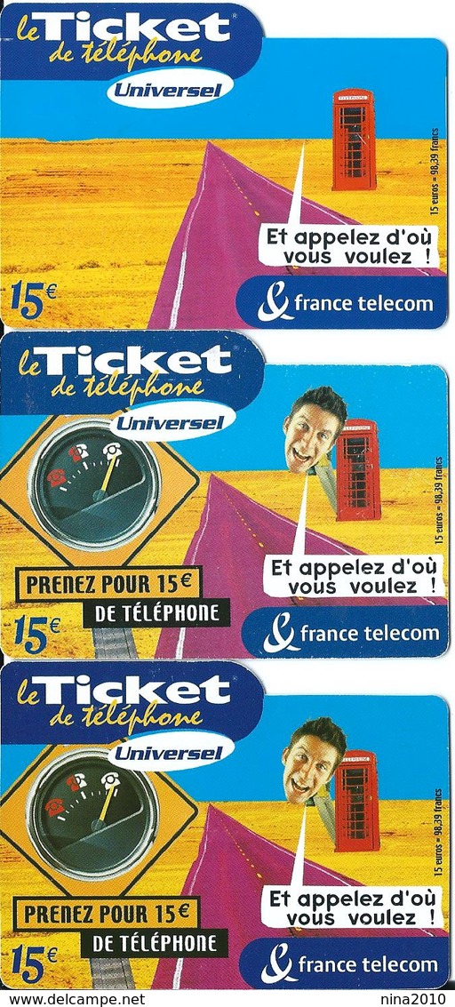 3 Tickets De Téléphone  - Différents Dates - Euros - Tickets FT