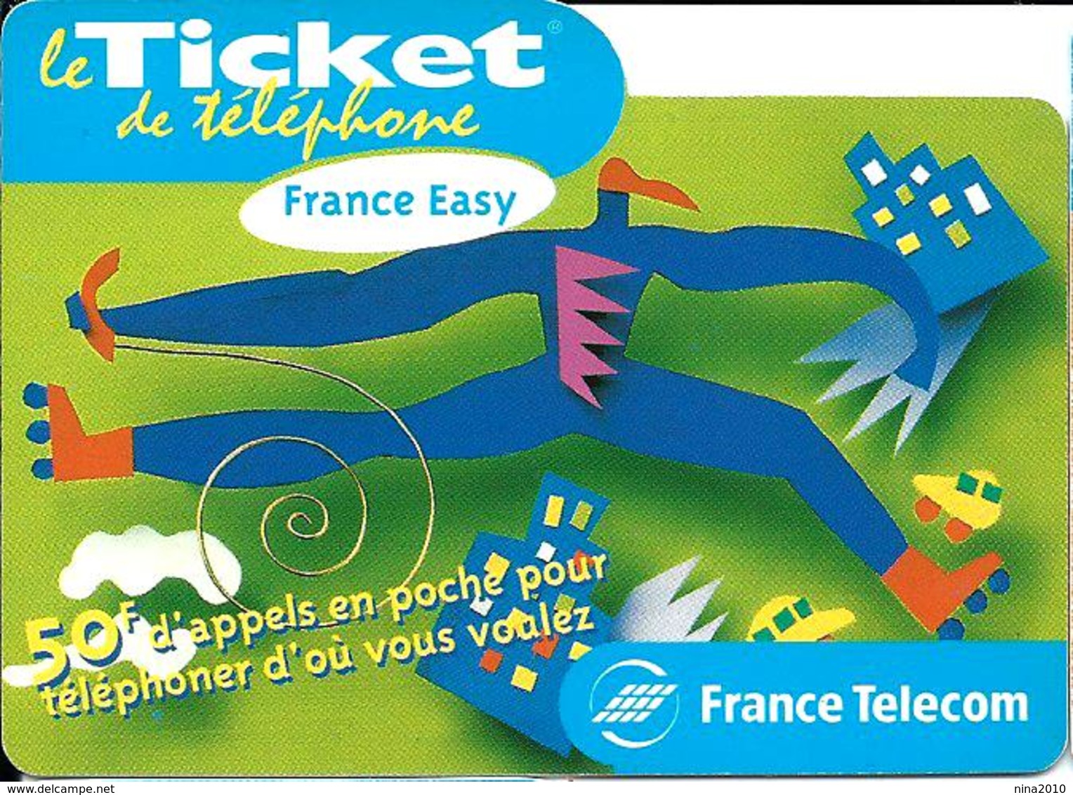 Ticket De Téléphone  - Easy Vert - Luxe - 31/03/2001 - FT Tickets
