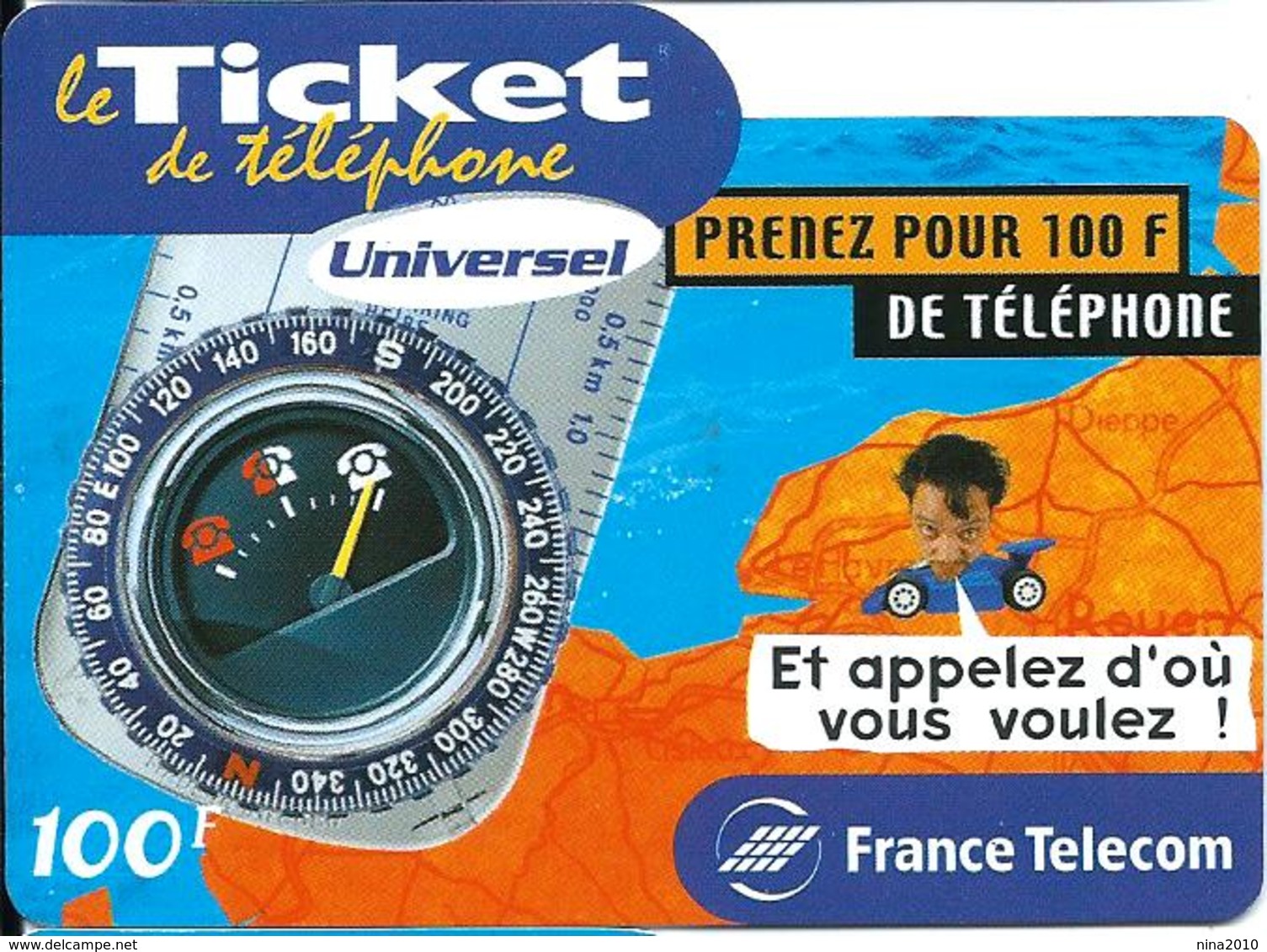 Ticket De Téléphone  - Boussole - 30/09/2001 - Luxe - FT