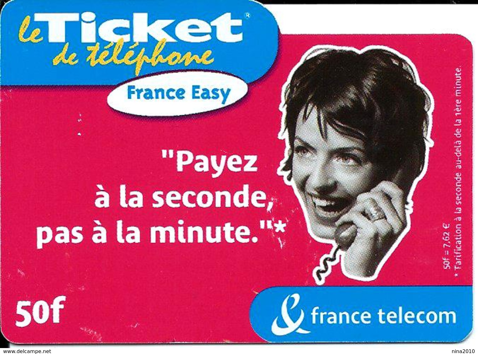 Ticket De Téléphone  -France Easy - 50 F - 31/07/2003 - FT Tickets