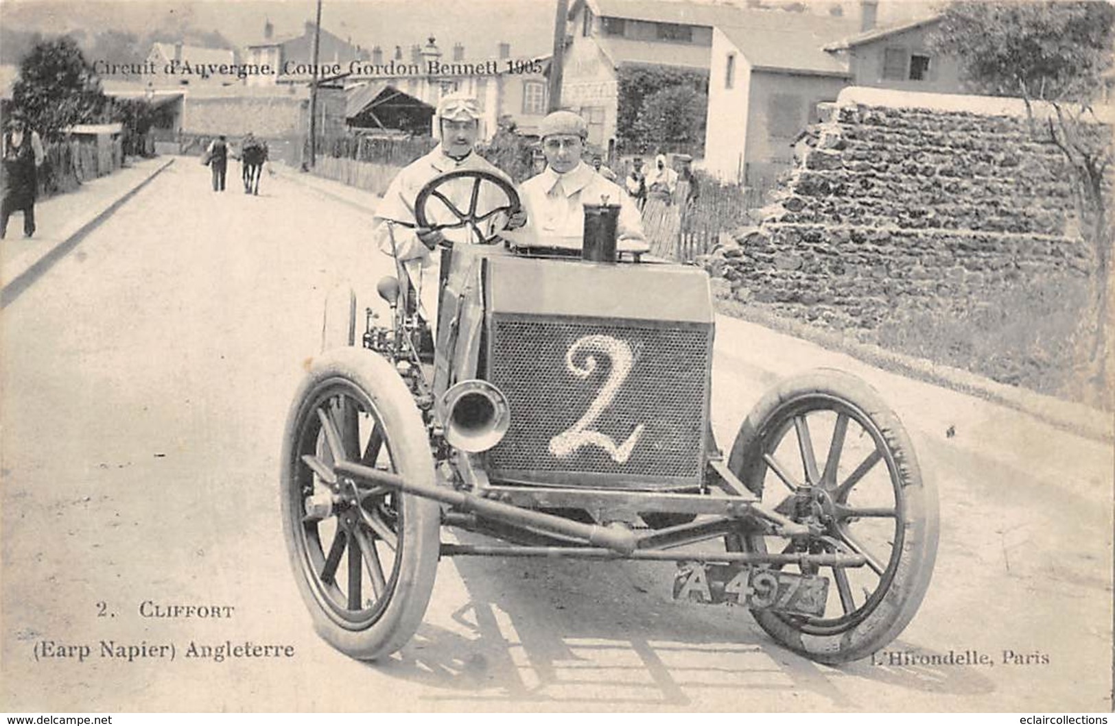 Thème:  Sport Automobile .Circuit D'Auvergne.Coupe Gordon Bennett 1905 .Clifford Angleterre   (voir Scan) - Autres & Non Classés