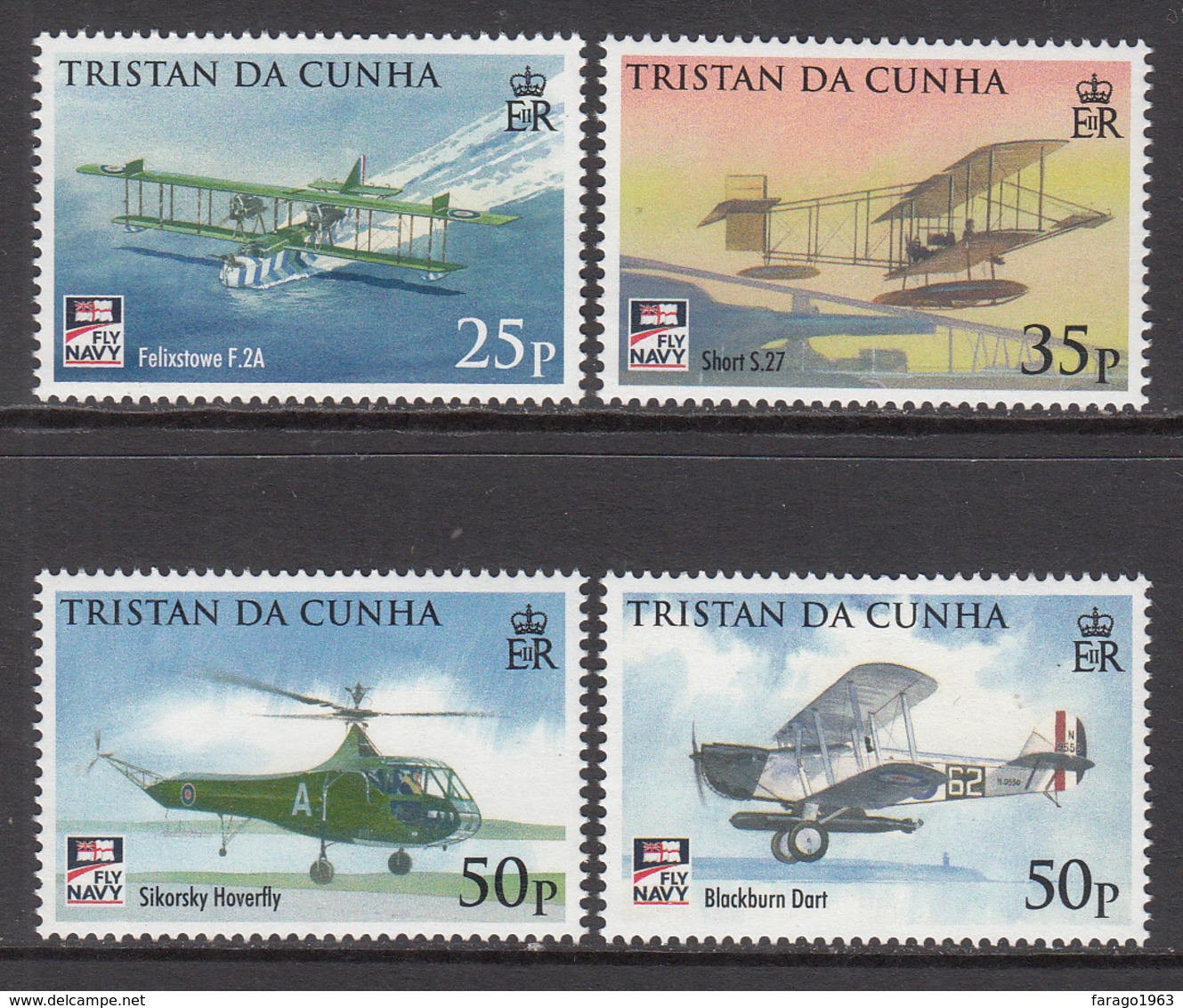 2009 Tristan Da Cunha  Naval Aviation Aircraft Military Complete Set Of 4 MNH - Tristan Da Cunha