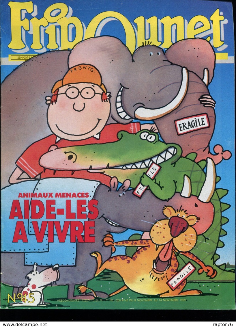 FRIPOUNET 8 Au 14 Novembre 1989 N° 45  ( Complet Avec Poster éléphant ) - Fripounet