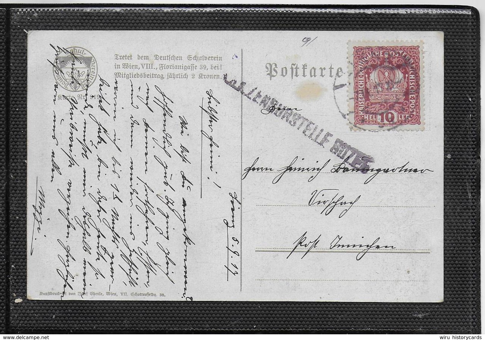 AK 0397  Deutscher Schulverein - Karte Nr. 919 / Gelaufen 1917 - Heimat