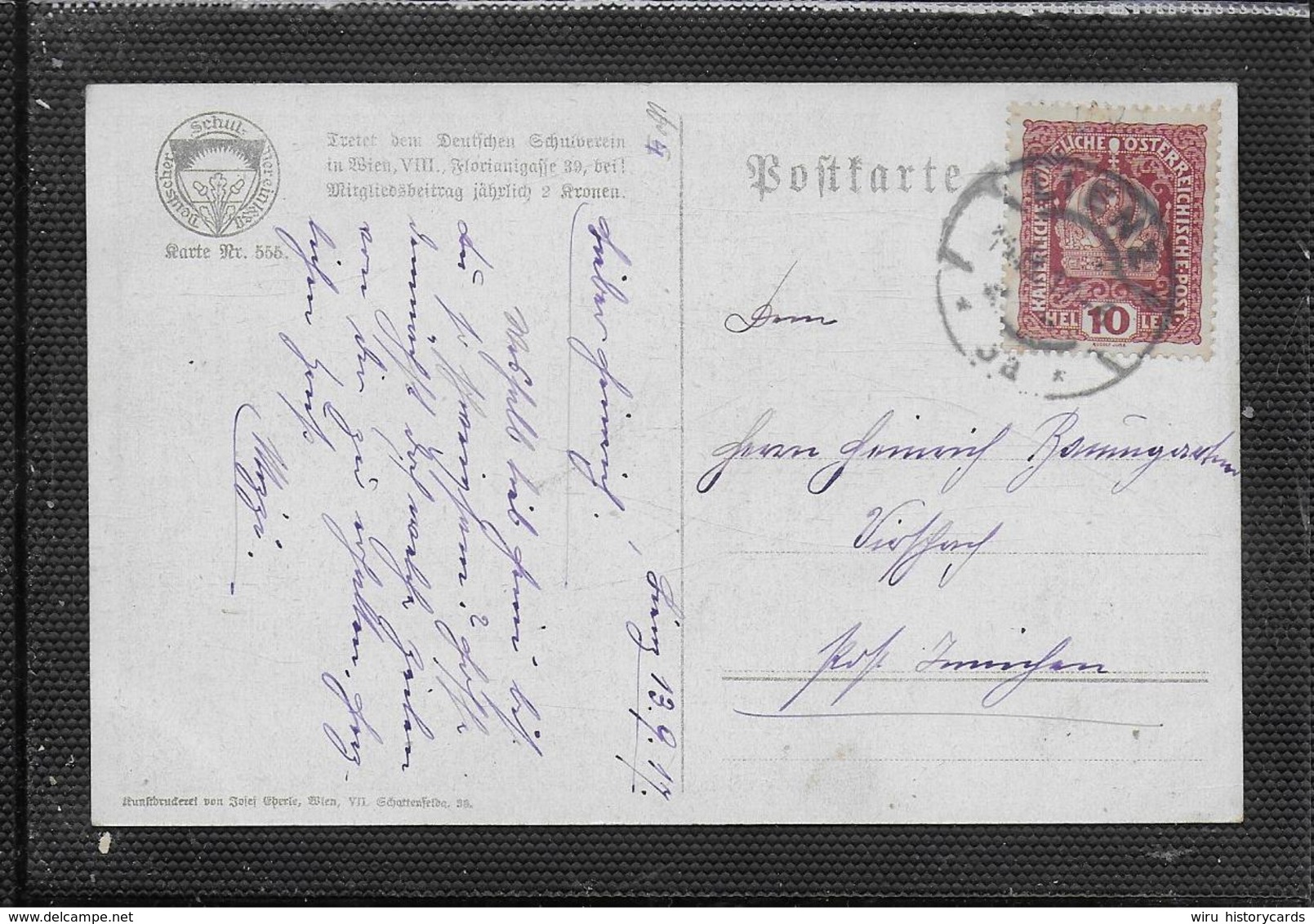 AK 0397  Deutscher Schulverein - Karte Nr. 555 / Gelaufen 1917 - Heimat