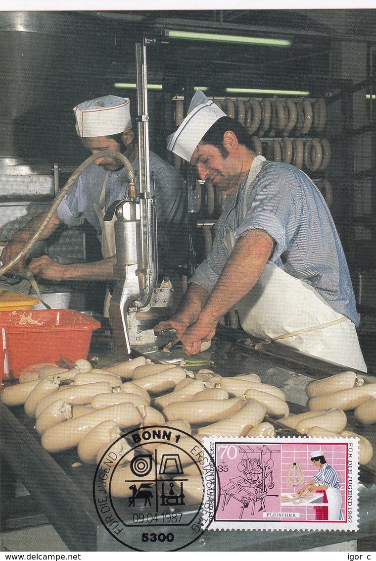 Germany Maximum Card 1987: Crafts; Handswerkberufe; Metzger Butcher; Abfüllen Der Würste - Sonstige & Ohne Zuordnung