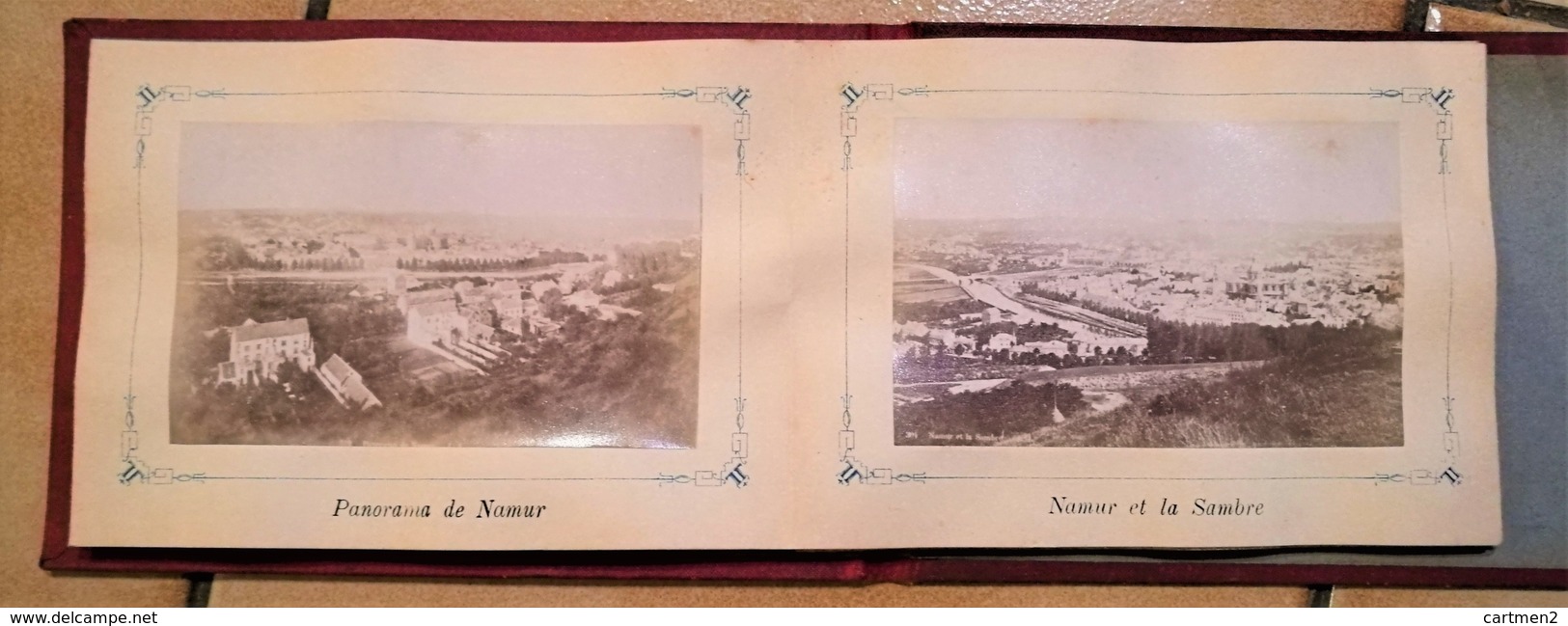 CARNET DE 12 PHOTOGRAPHIES XIXeme : NAMUR CITADELLE KURSAAL AREMBERG FLOREFFE PHOTO ALBUMINE BELGIQUE 1890 - Namur