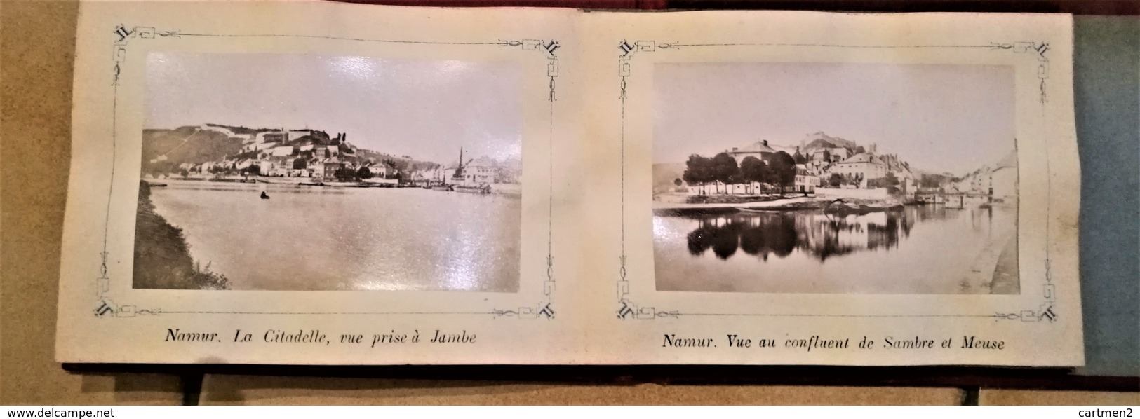 CARNET DE 12 PHOTOGRAPHIES XIXeme : NAMUR CITADELLE KURSAAL AREMBERG FLOREFFE PHOTO ALBUMINE BELGIQUE 1890 - Namen