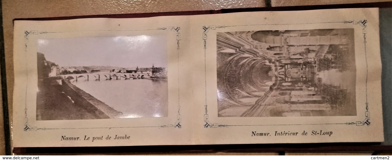 CARNET DE 12 PHOTOGRAPHIES XIXeme : NAMUR CITADELLE KURSAAL AREMBERG FLOREFFE PHOTO ALBUMINE BELGIQUE 1890