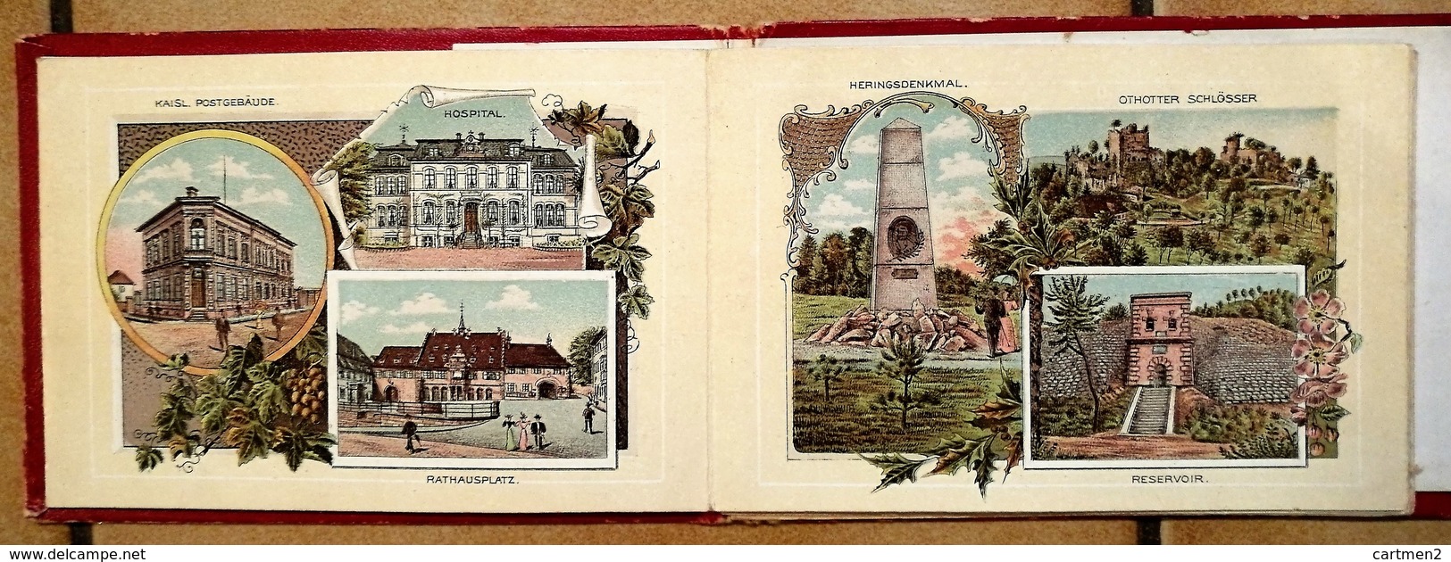 BARR ELSASS CARNET DE 12 LITHOGRAPHIE PANORAMA HOSPITAL RESERVOIRRATHAUS ANDLAUHOWALD OBERNAI AL. BÜRCKEL ALSACE BAHNHOF - Barr