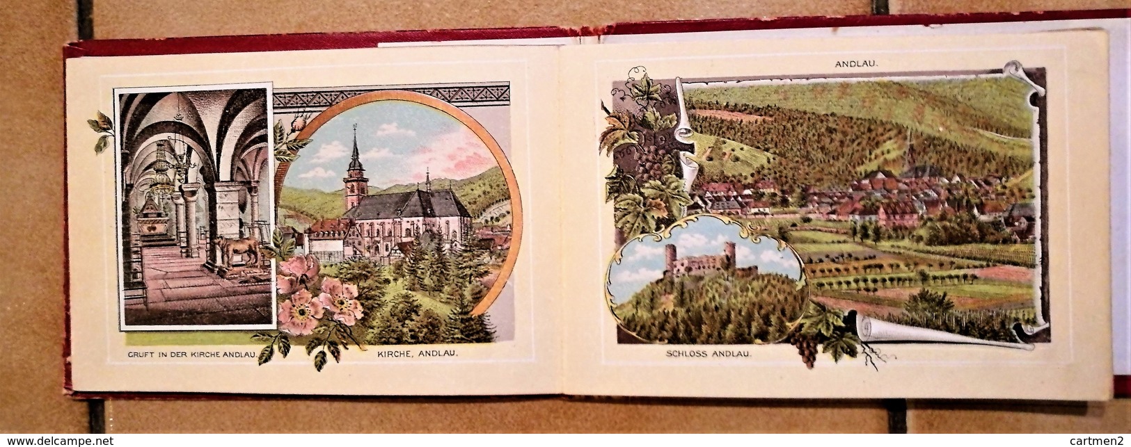 BARR ELSASS CARNET DE 12 LITHOGRAPHIE PANORAMA HOSPITAL RESERVOIRRATHAUS ANDLAUHOWALD OBERNAI AL. BÜRCKEL ALSACE BAHNHOF