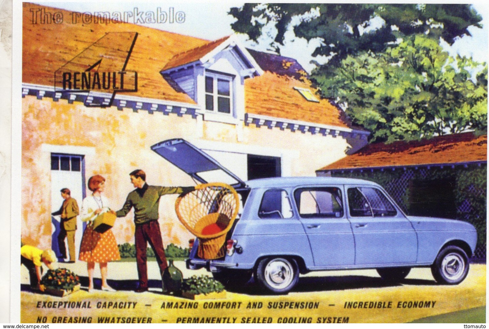 Renault 4  -  Publicité D'epoque 1960      -  CPM - Turismo