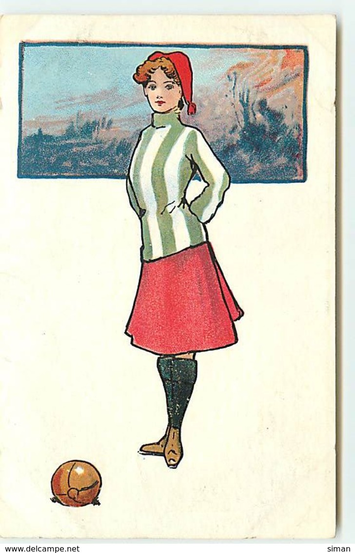 N°14071 - Art Nouveau - Jeune Femme En Tenue De Footballeuse - Mujeres