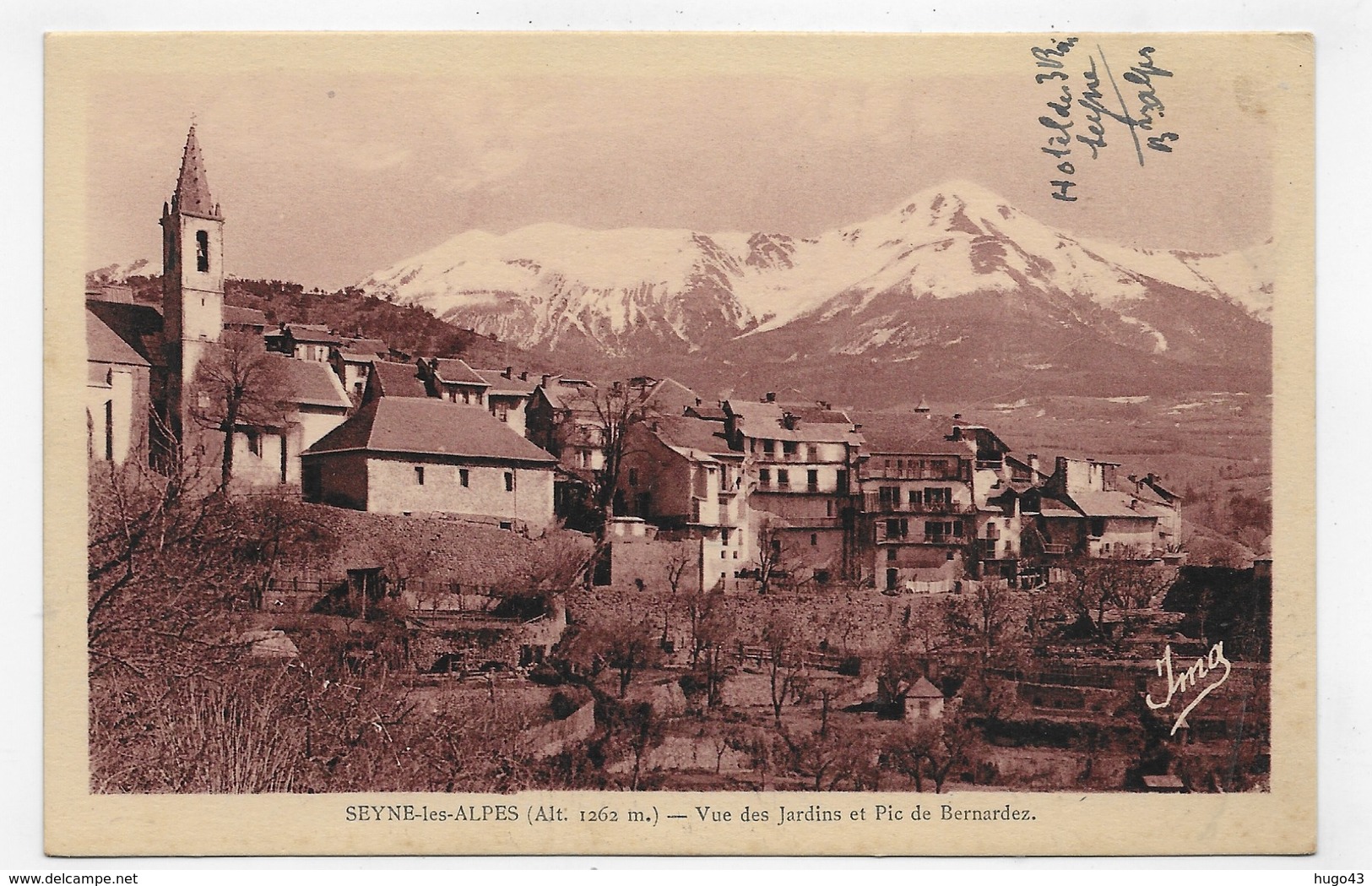 SEYNE LES ALPES EN 1931 - VUE DES JARDINS ET PIC DE BERNARDEZ - CPA NON VOYAGEE - Autres & Non Classés