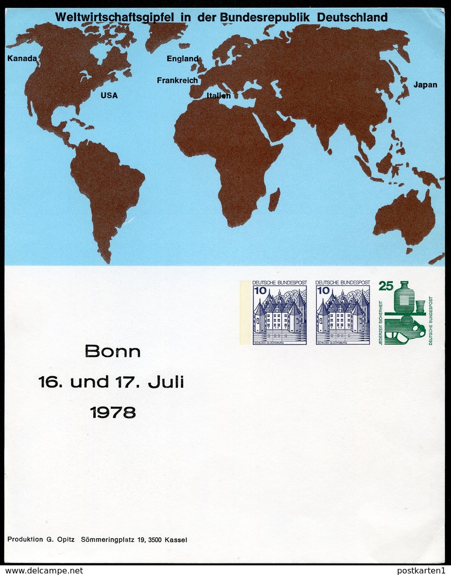 Bund PP82 D2/001 WELTWIRTSCHAFTSGIPFEL BONN 1978  NGK 5,00 - Privatpostkarten - Ungebraucht