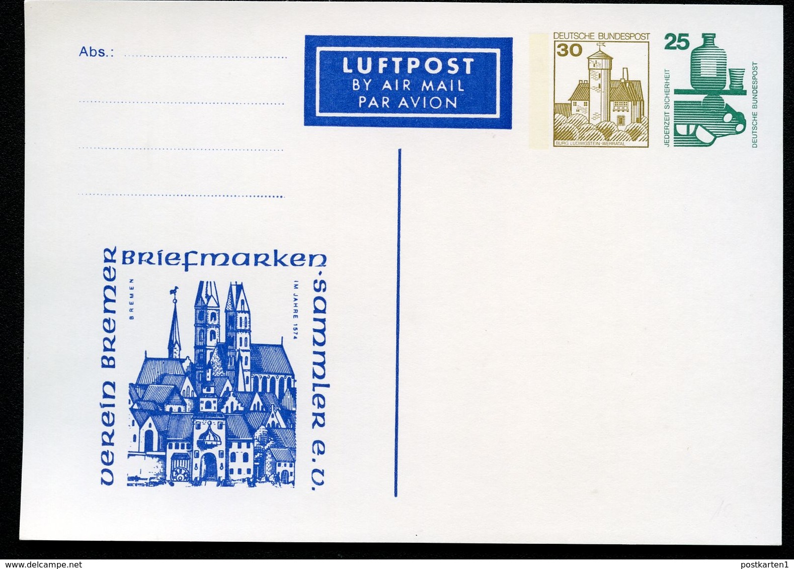 Bund PP86 B2/001 BREMEN 1574 Bremen 1977 NGK 4,00 € - Cartes Postales Privées - Neuves