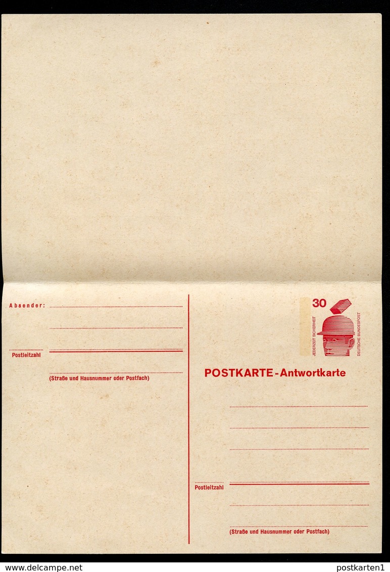 Bund PP95 A2/001 Privat-Postkarte Mit Antwort 1973  NGK 10,00 € - Cartes Postales Privées - Neuves