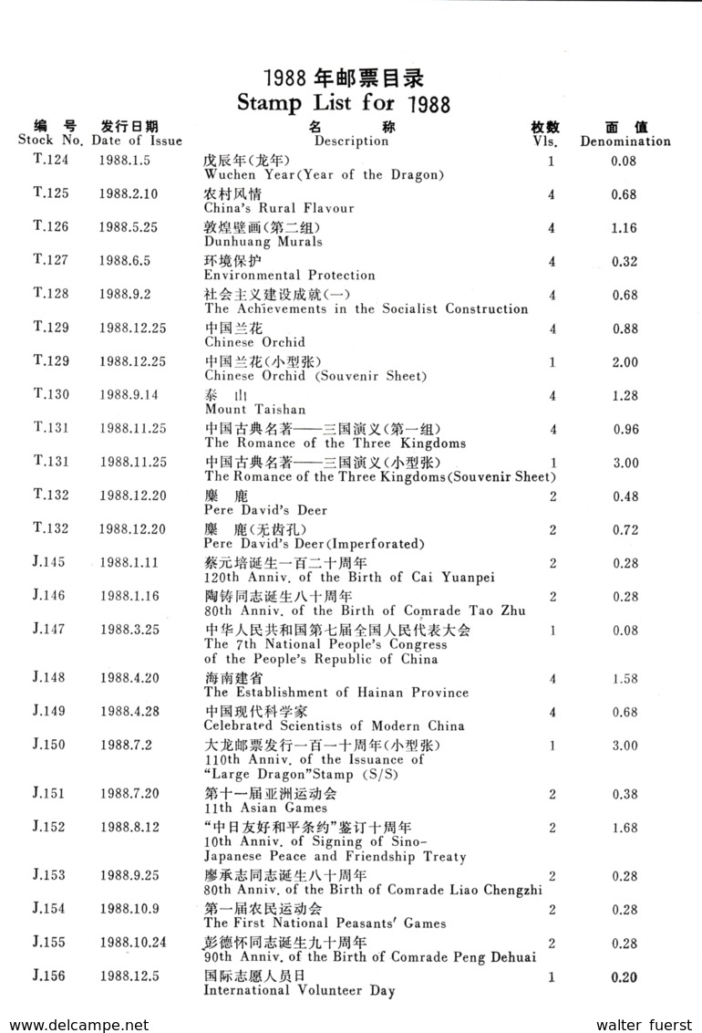 CHINA 1989, Year Complete (without General Issues) Incl. All Souvenir Sheets, Official Folder, All Mnh As Issued - Komplette Jahrgänge