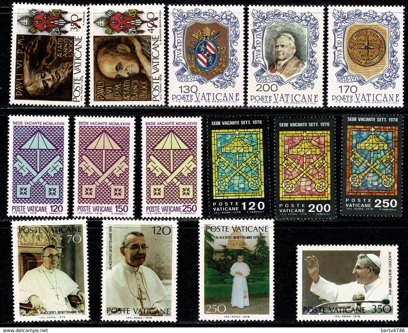 Vatican 1978 Yv. 651/65**  MNH - Années Complètes