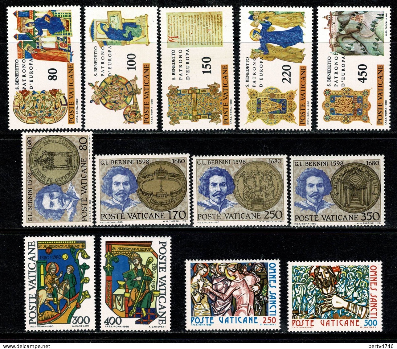 Vatican 1980 Yv. 689/701**  MNH - Années Complètes