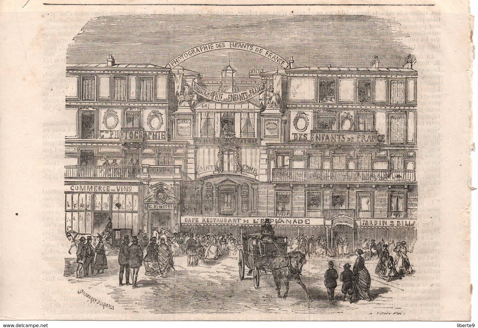 Paris 7e Café Restaurant De L Esplanade Des Invalides 1868 50 Rue Fabert - Gravure - Revues Anciennes - Avant 1900