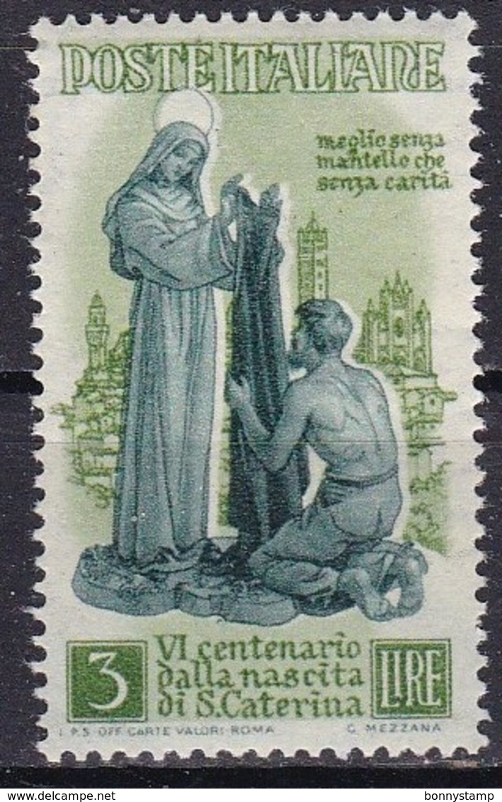 Repubblica Italiana, 1948 - 3 Lire Santa Caterina - Nr.574 MNH** - 1946-60: Mint/hinged