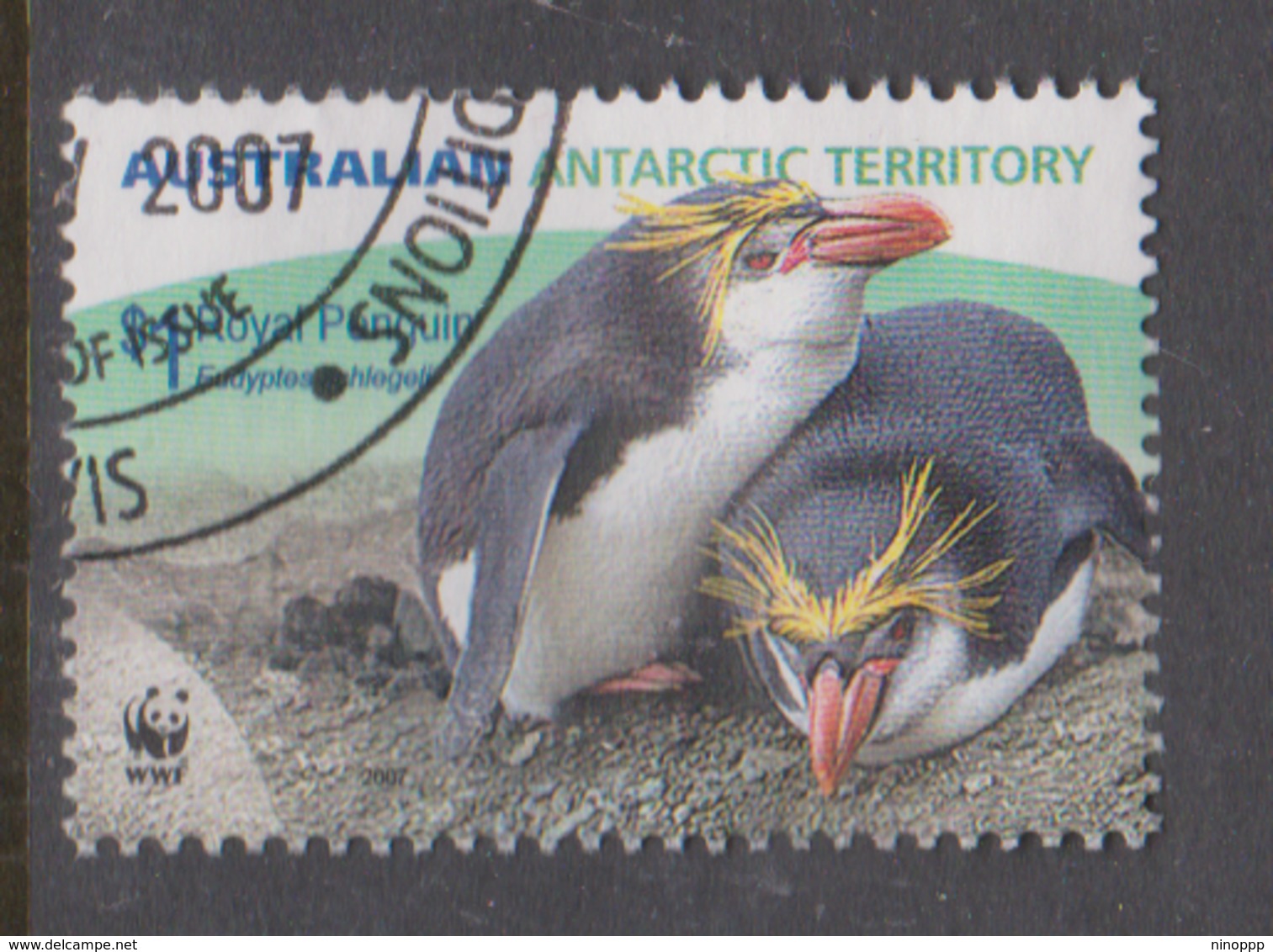 Australian Antarctic Territory ASC 171 2007 Royal Penguins,1.00 Eudiptes Schlegell,Pair,Used, - Usados